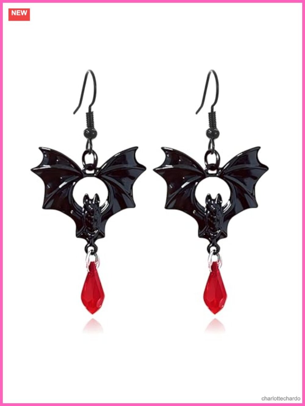 Gothic Bat Spider Earrings Crystal Drop Dangle Punk Costume Jewelry